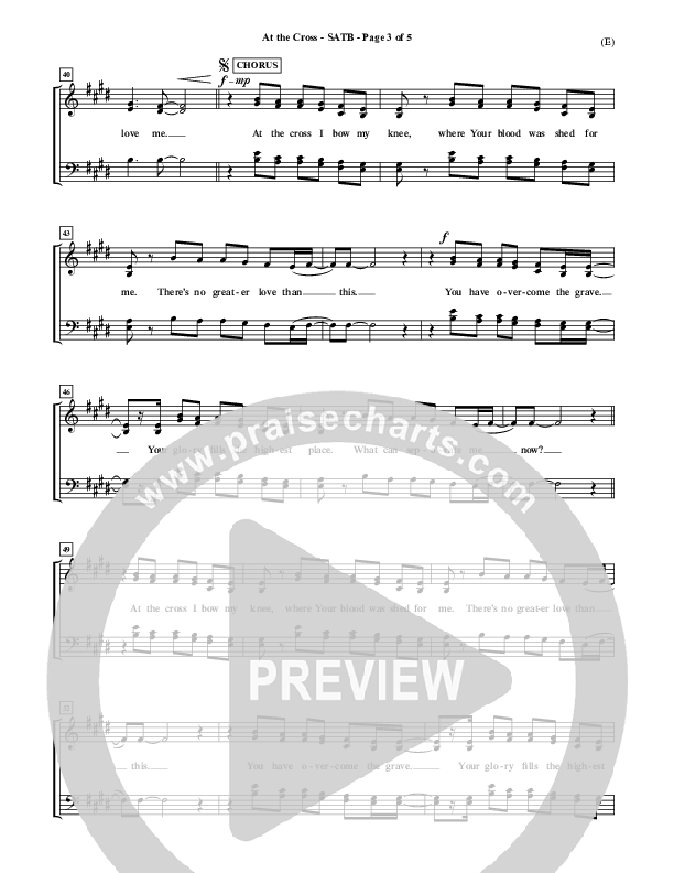At The Cross Choir Sheet (SATB) (Reuben Morgan)