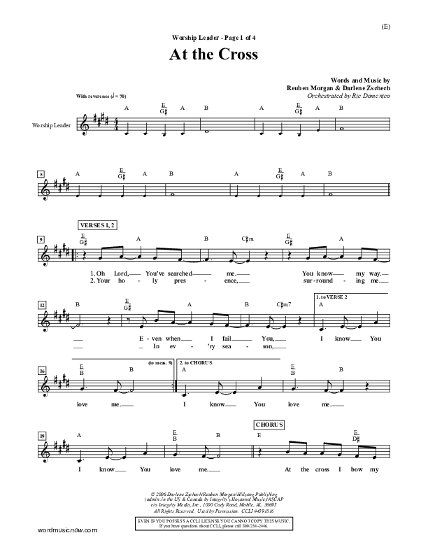 At The Cross Lead Sheet (Reuben Morgan)