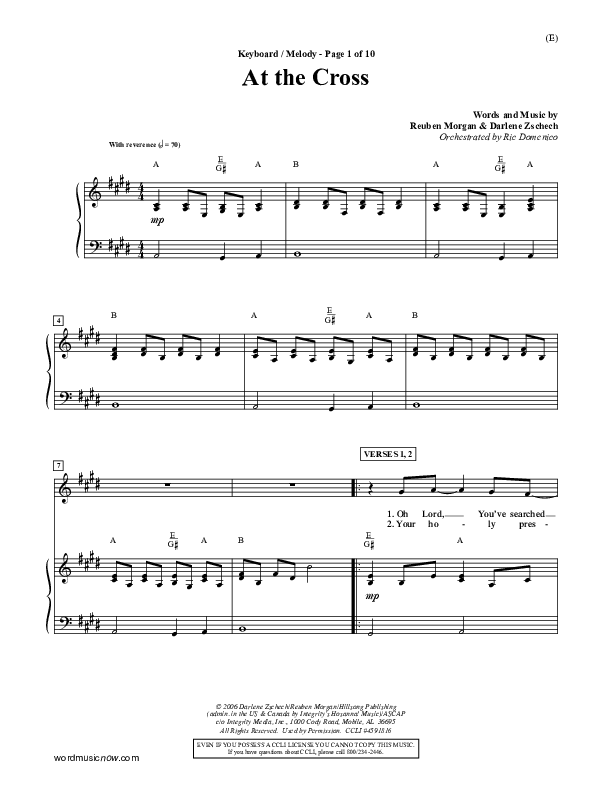 At The Cross Piano/Vocal (Reuben Morgan)