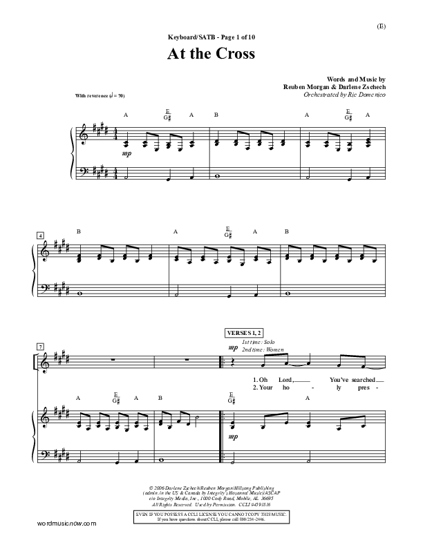 At The Cross Lead Sheet (Reuben Morgan)
