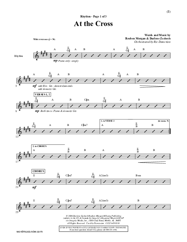 At The Cross Rhythm Chart (Reuben Morgan)