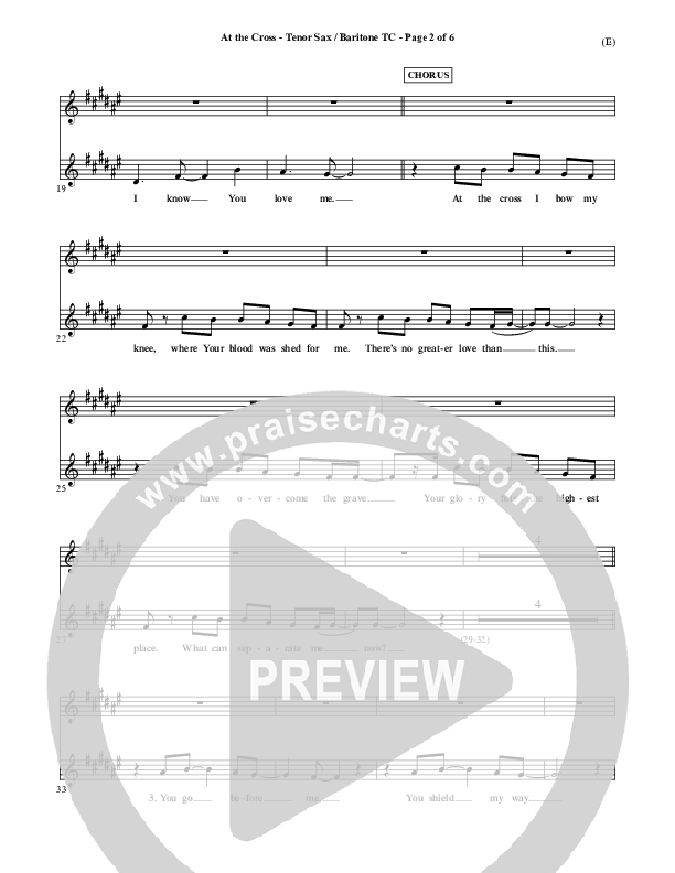 At The Cross Tenor Sax/Baritone T.C. (Reuben Morgan)