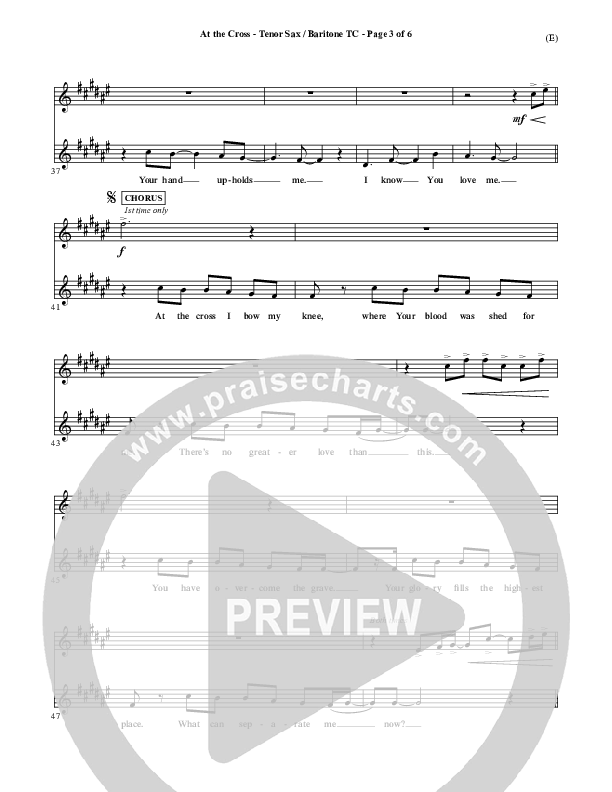 At The Cross Tenor Sax/Baritone T.C. (Reuben Morgan)