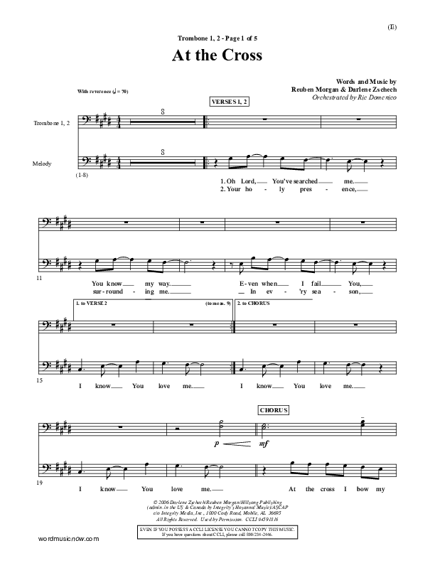 At The Cross Trombone 1/2 (Reuben Morgan)