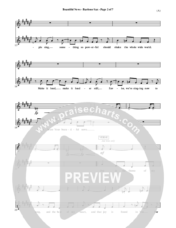 Beautiful News Bari Sax (Matt Redman)