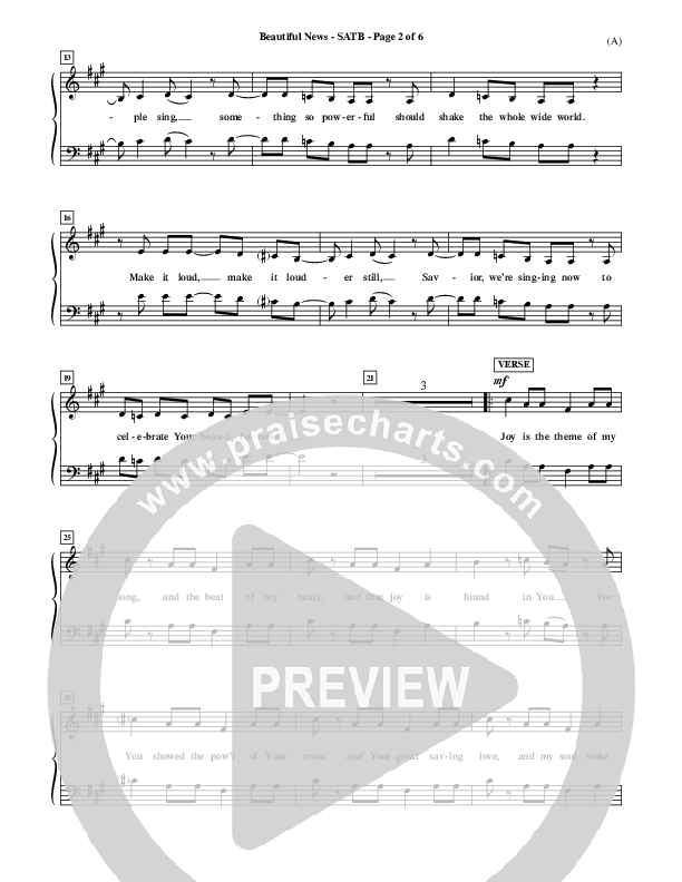 Beautiful News Choir Sheet (SATB) (Matt Redman)