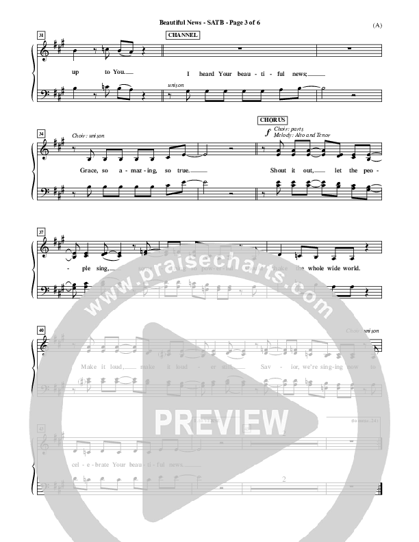 Beautiful News Choir Sheet (SATB) (Matt Redman)