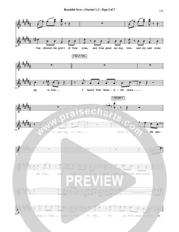 Beautiful News Clarinet 1/2 (Matt Redman)