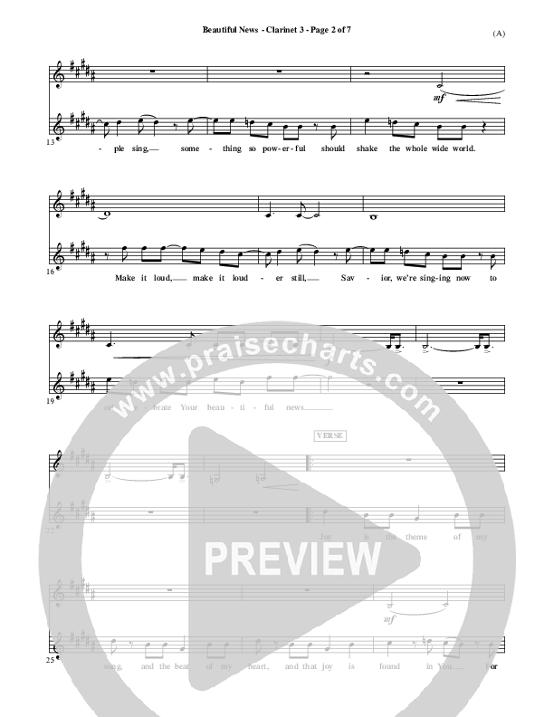 Beautiful News Clarinet 3 (Matt Redman)