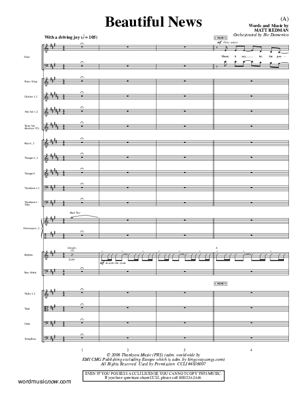 Beautiful News Conductor's Score (Matt Redman)