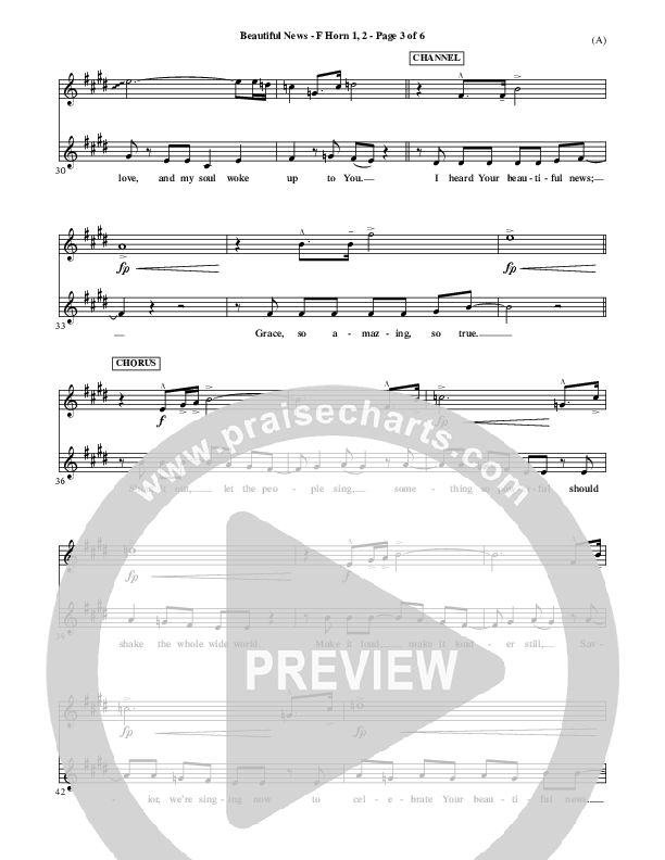 Beautiful News French Horn 1/2 (Matt Redman)