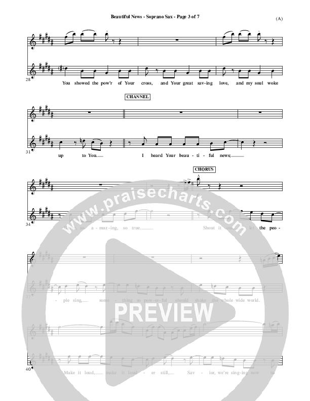 Beautiful News Soprano Sax (Matt Redman)