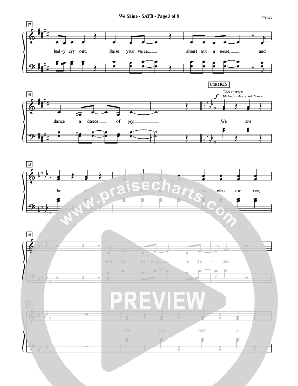 We Shine Choir Sheet (SATB) (FEE Band)