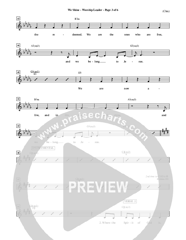 We Shine Lead Sheet (FEE Band)