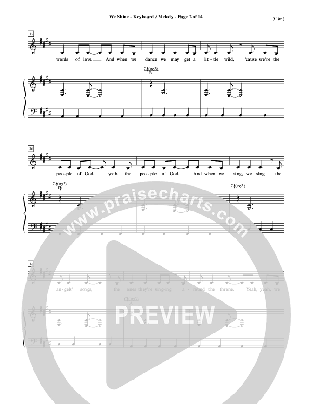 We Shine Piano/Vocal (FEE Band)