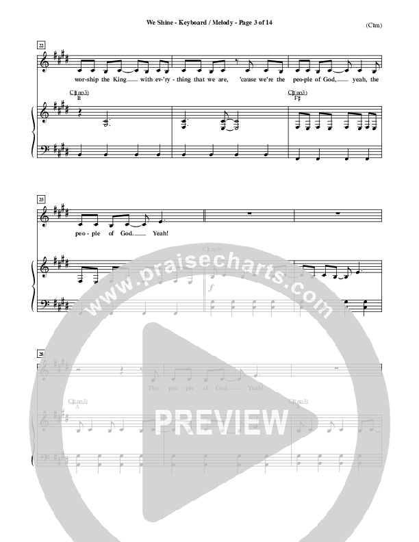 We Shine Piano/Vocal (FEE Band)