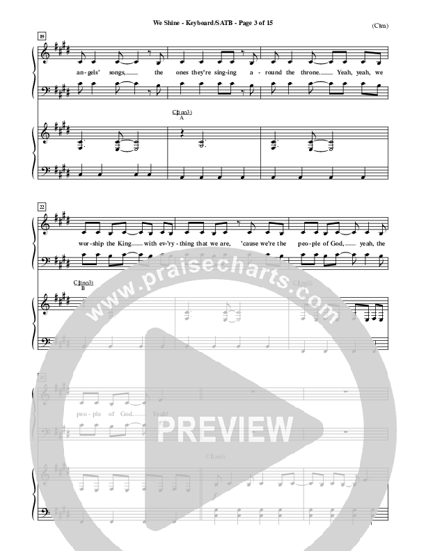 We Shine Piano/Vocal Pack (FEE Band)