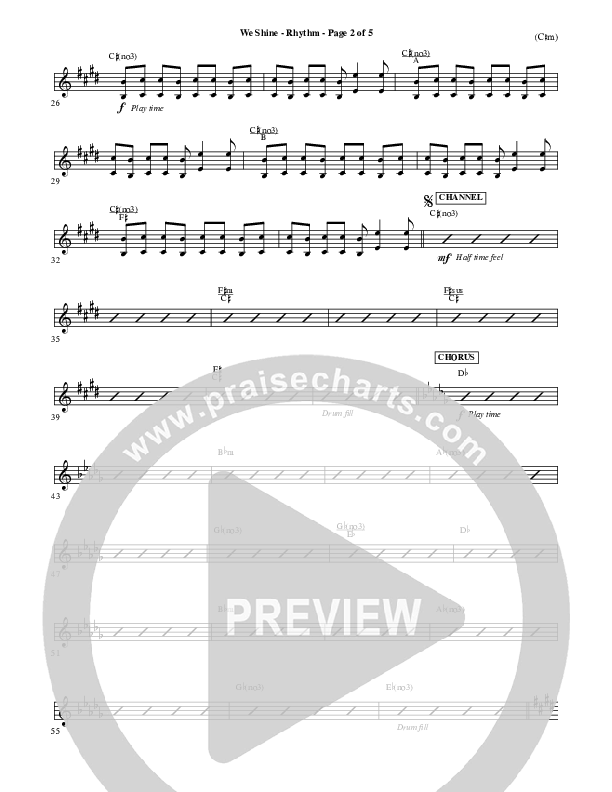 We Shine Rhythm Chart (FEE Band)