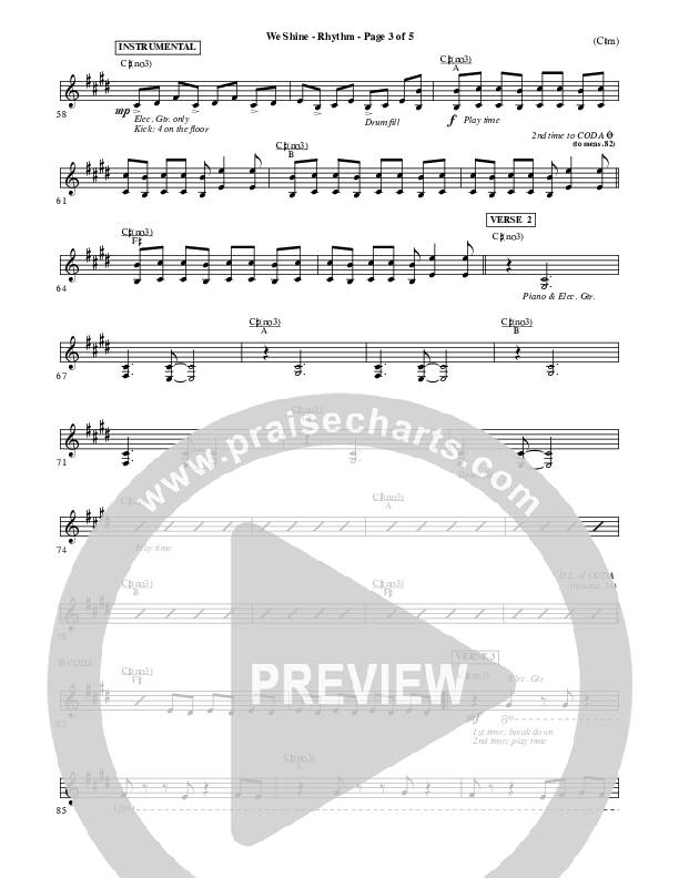 We Shine Rhythm Chart (FEE Band)