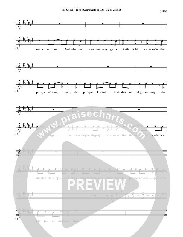 We Shine Tenor Sax/Baritone T.C. (FEE Band)