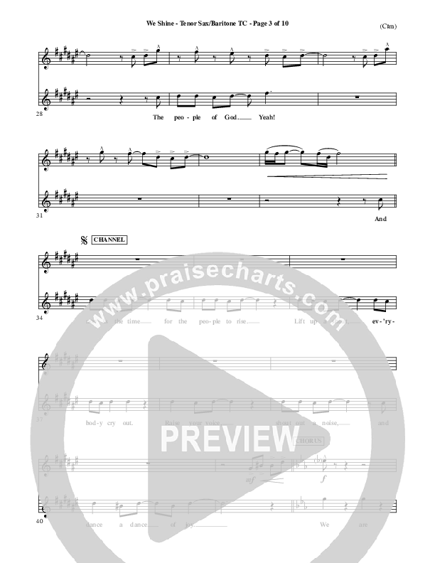 We Shine Tenor Sax/Baritone T.C. (FEE Band)