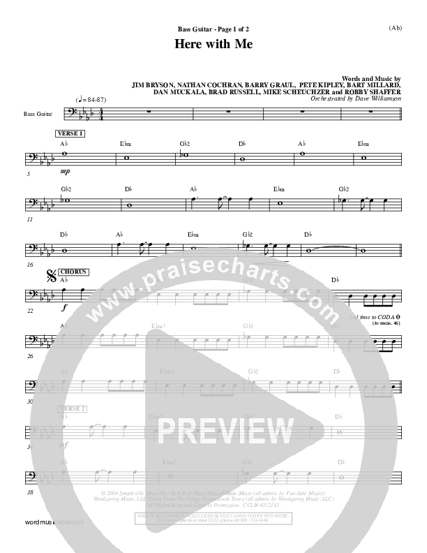 Here With Me Rhythm Chart (MercyMe)