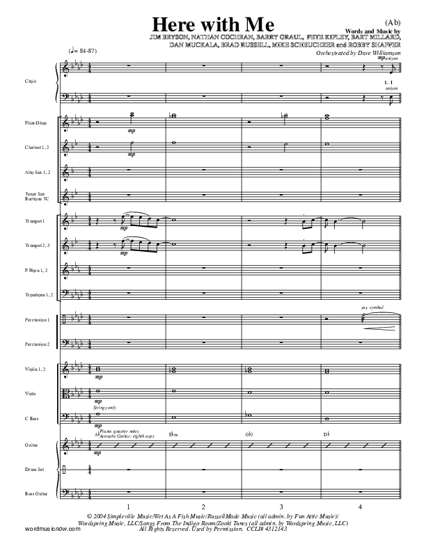 Here With Me Conductor's Score (MercyMe)