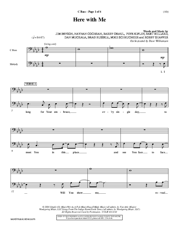 Here With Me Contrabass (MercyMe)