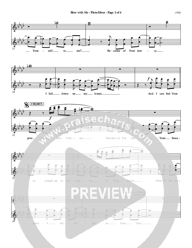 Here With Me Flute/Oboe (MercyMe)