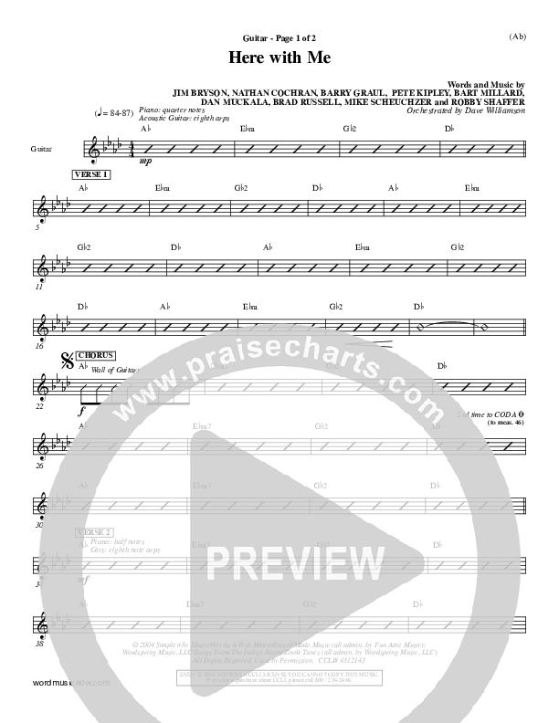 Here With Me Guitar (MercyMe)