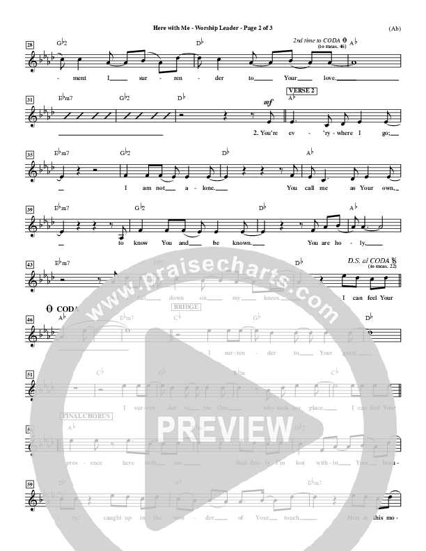 Here With Me Lead Sheet (MercyMe)