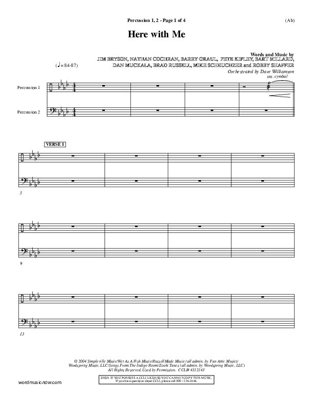 Here With Me Percussion 1/2 (MercyMe)