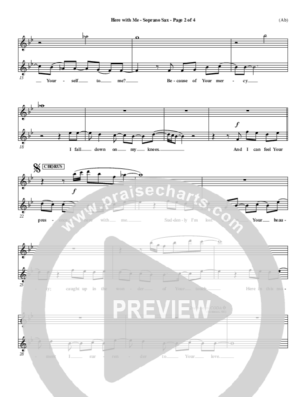 Here With Me Soprano Sax (MercyMe)