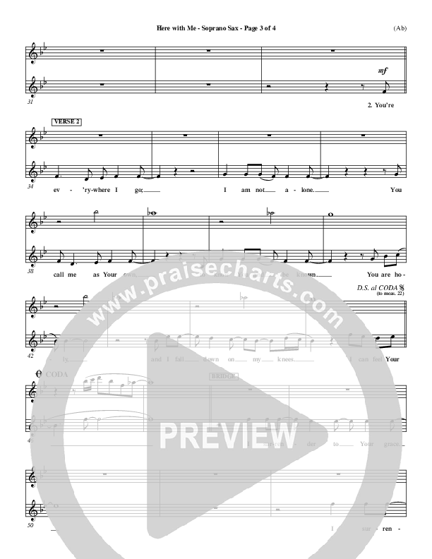 Here With Me Soprano Sax (MercyMe)