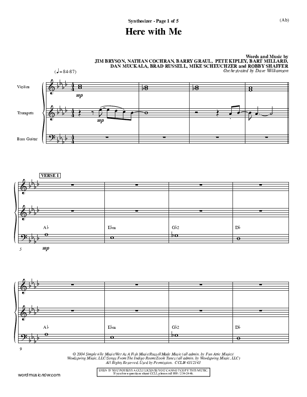 Here With Me Synth (MercyMe)