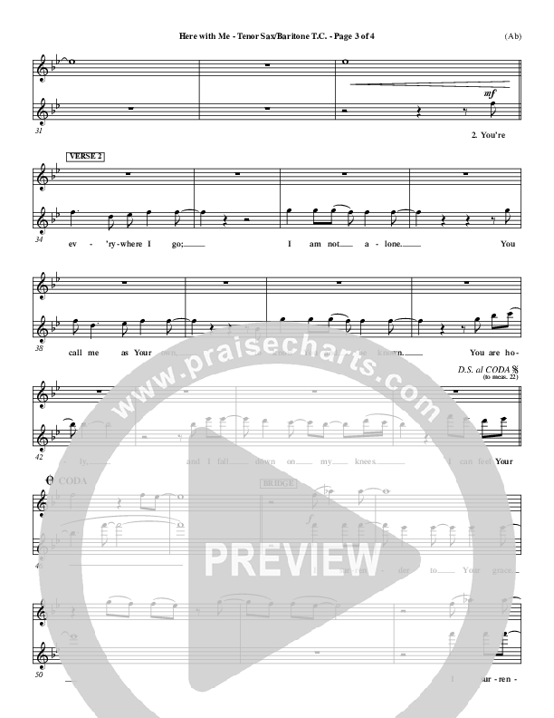 Here With Me Tenor Sax/Baritone T.C. (MercyMe)