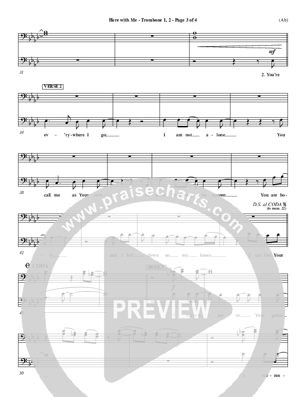Here With Me Trombone 1/2 (MercyMe)