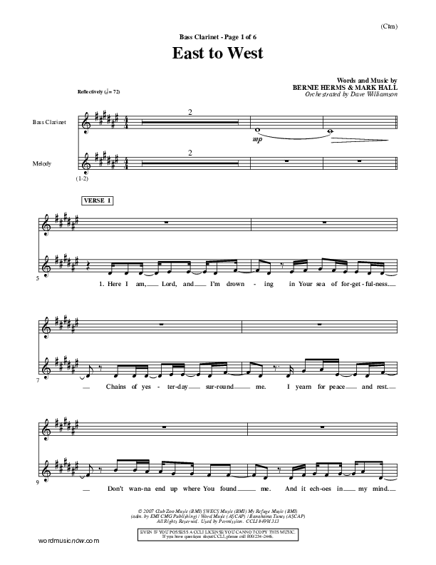 East To West Bass Clarinet (Mark Hall)