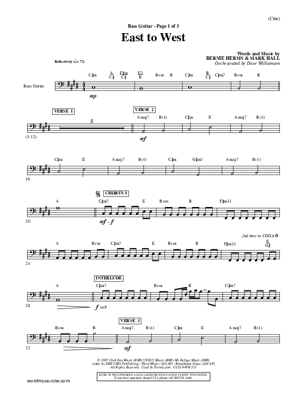 East To West Bass Guitar (Mark Hall)