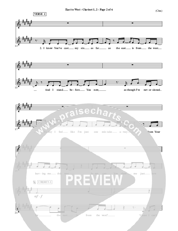 East To West Clarinet 1/2 (Mark Hall)