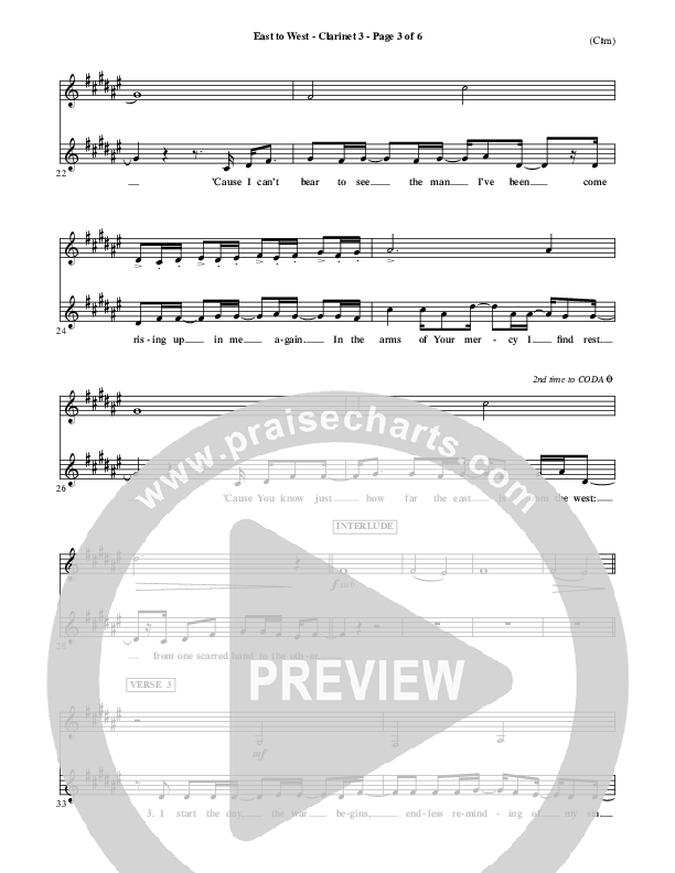 East To West Clarinet 3 (Mark Hall)