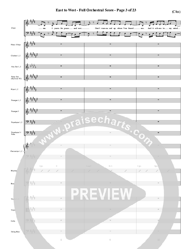 East To West Conductor's Score (Mark Hall)