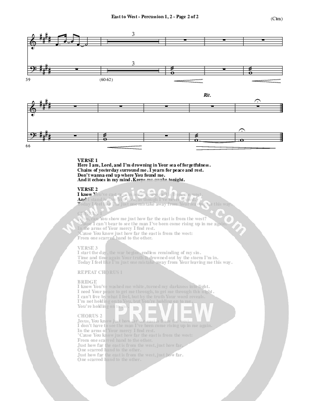 East To West Percussion 1/2 (Mark Hall)