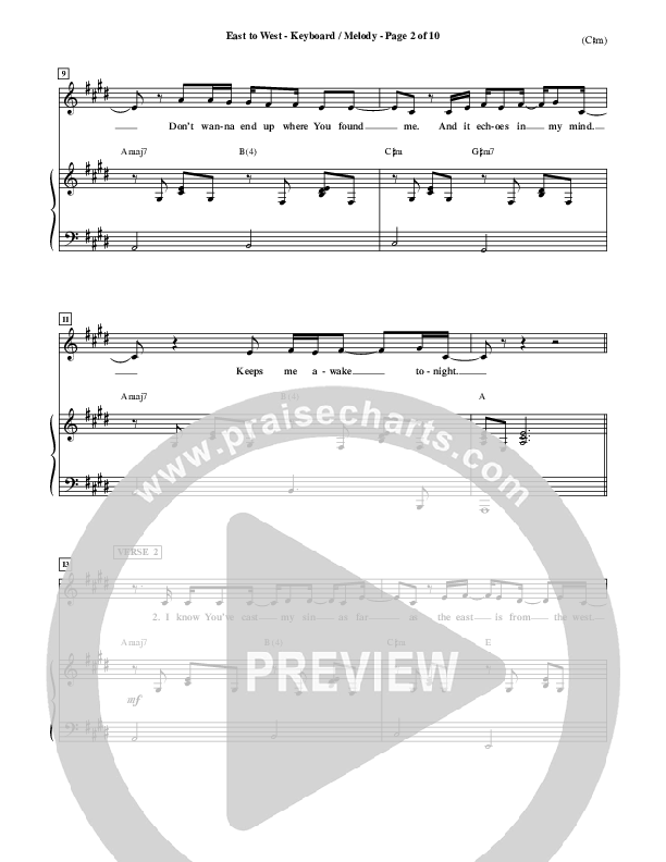 East To West Piano/Vocal (Mark Hall)