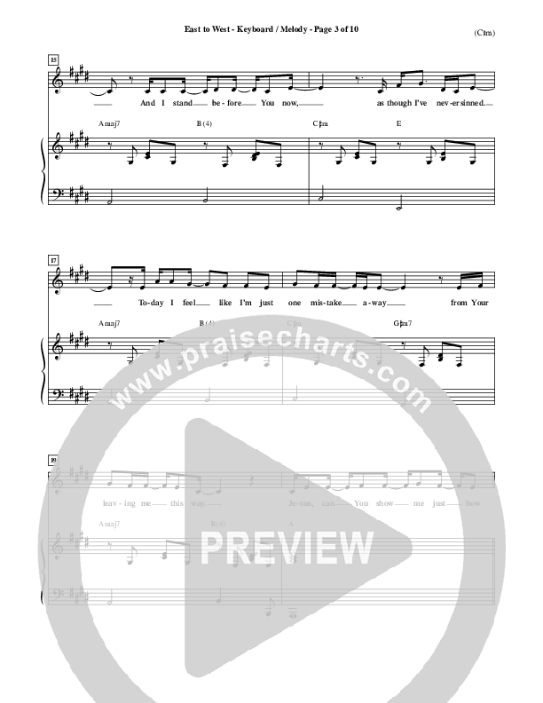 East To West Piano/Vocal (Mark Hall)