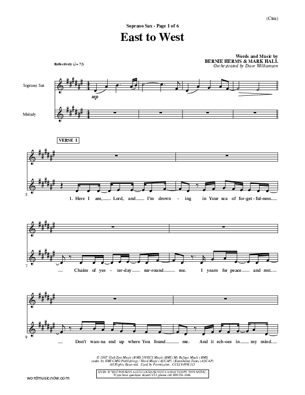 East To West Soprano Sax (Mark Hall)