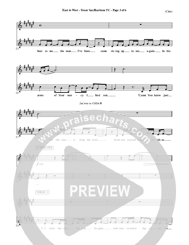 East To West Tenor Sax/Baritone T.C. (Mark Hall)