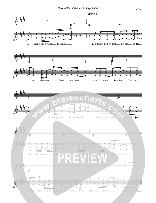 East To West Violin 1/2 (Mark Hall)