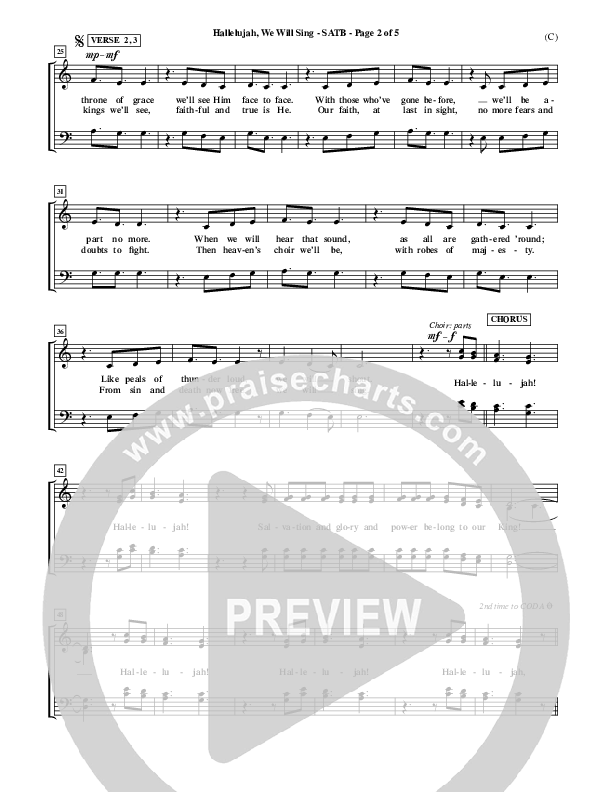 Hallelujah We Will Sing Choir Vocals (SATB) (Tommy Walker)