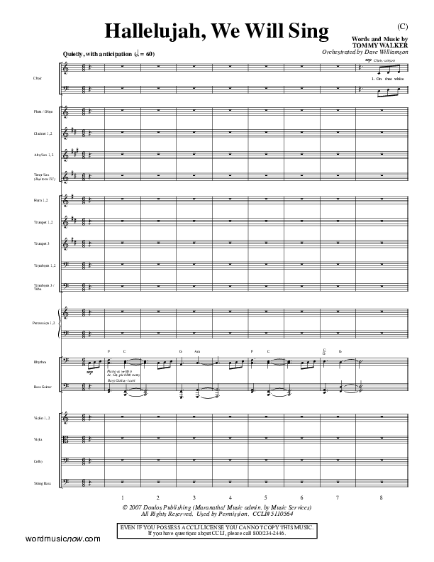 Hallelujah We Will Sing Conductor's Score (Tommy Walker)